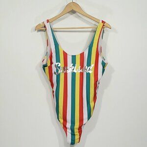 NWT  Funnygirl  Striped One Piece Swimsuit SUNKISSED Sz XL
